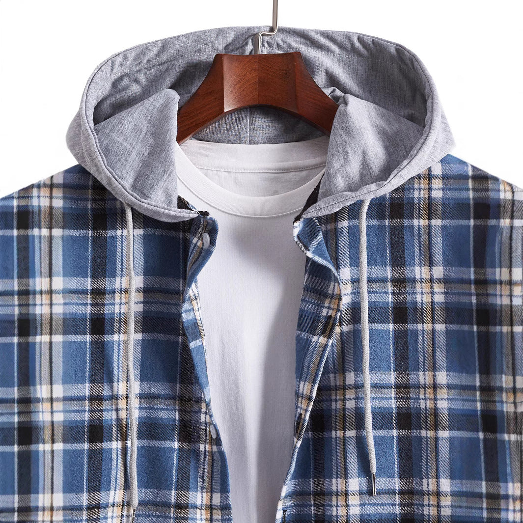 Herren Flanellhemd mit integrierter Kapuze Heidi-Mode