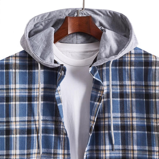 Herren Flanellhemd mit integrierter Kapuze Heidi-Mode