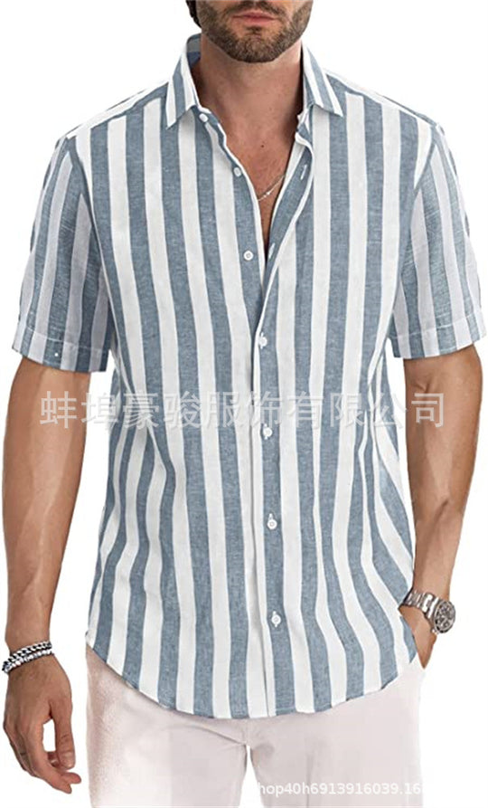 Heidi Mode | Herren Hemd mit gestreiftem Revers