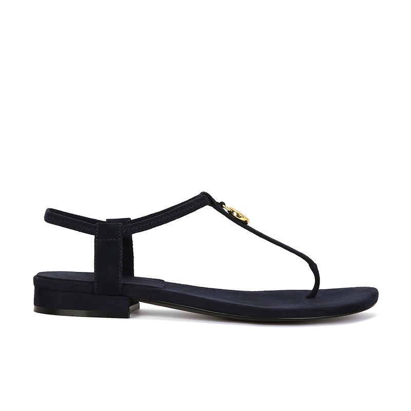Damen Elegante T-Riemen Flache Sandalen Heidi-Mode