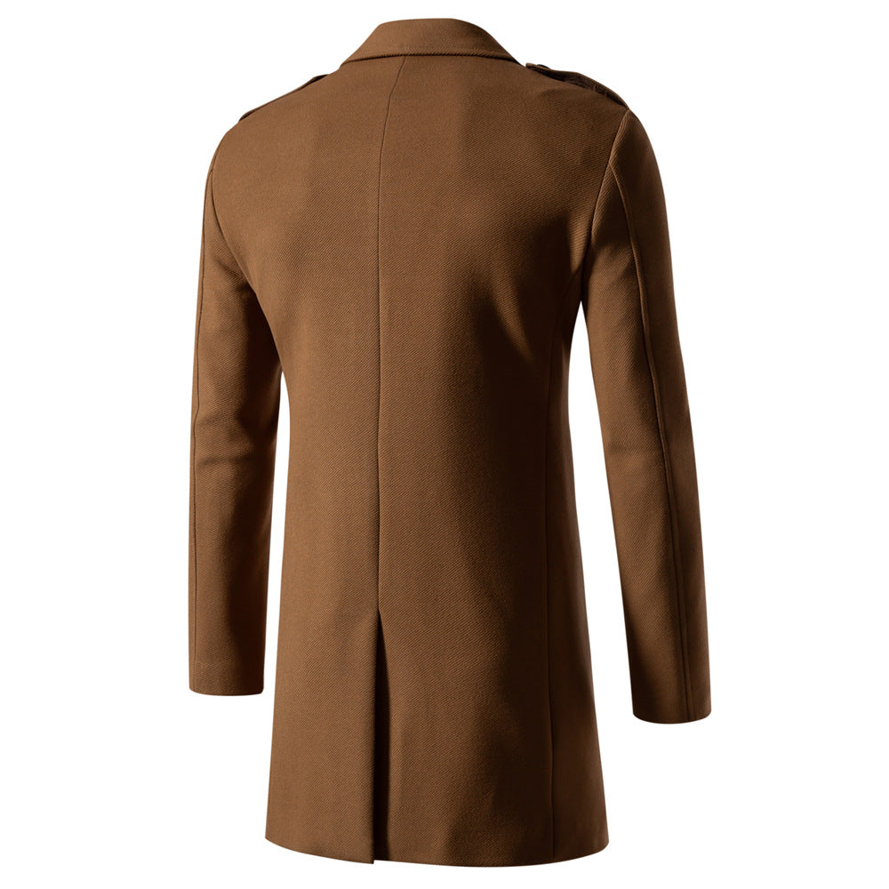 Herren klassischer Trenchcoat mit doppelter Knopfreihe und stylischen Details Heidi-Mode