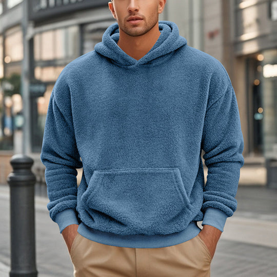 Herren übergroßer Fleece-Hoodie mit Kängurutasche und gemütlichem Schnitt Heidi-Mode
