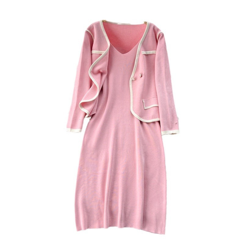 Damen elegantes Strickkleid mit passendem Blazer Heidi-Mode