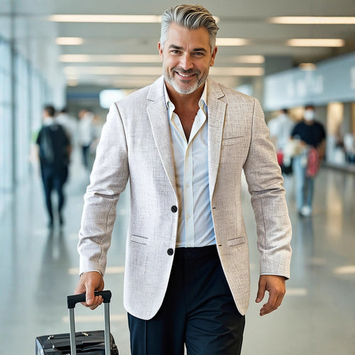 Herren eleganter, strukturierter Blazer mit modernem Schnitt Heidi-Mode