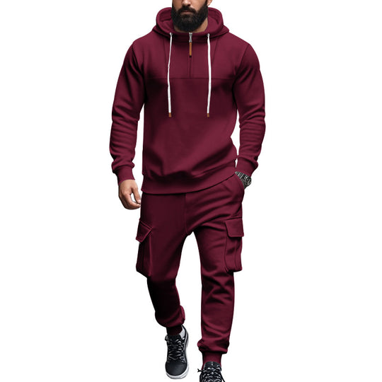 Herren Kapuzen-Sportanzug mit modernem Schnitt und praktischen Taschen Heidi-Mode