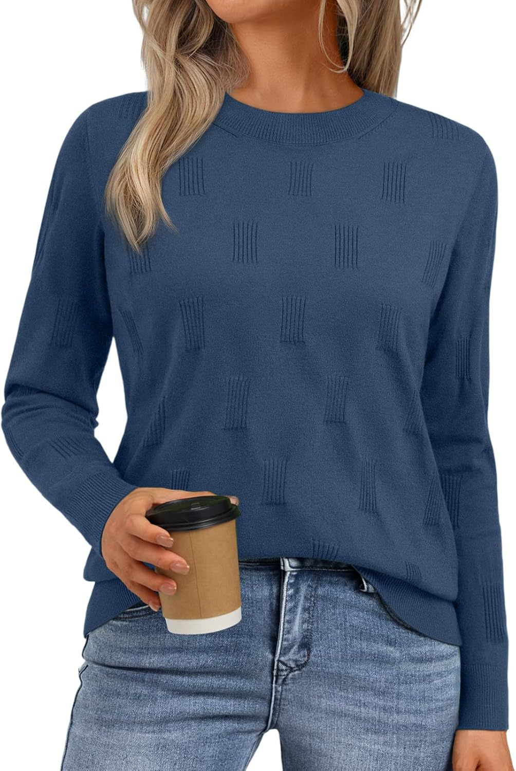 Damen Strickpullover mit strukturiertem Muster und lässigem Schnitt Heidi-Mode