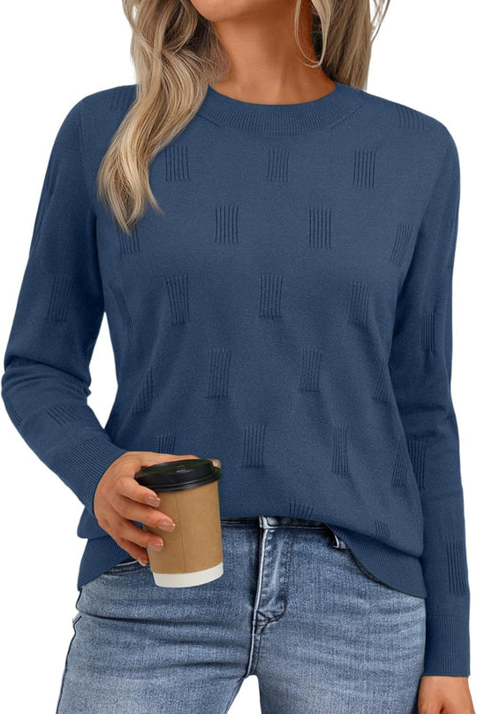 Damen Strickpullover mit strukturiertem Muster und lässigem Schnitt Heidi-Mode