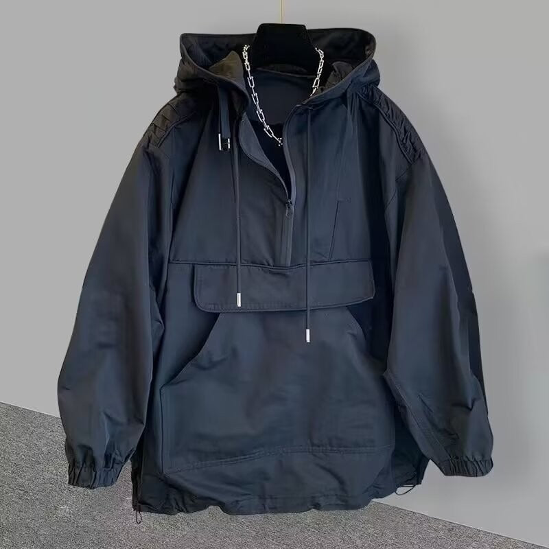 Damen lässige Anorakjacke mit verstellbarem Kapuzensystem und großzügiger Tasche Heidi-Mode