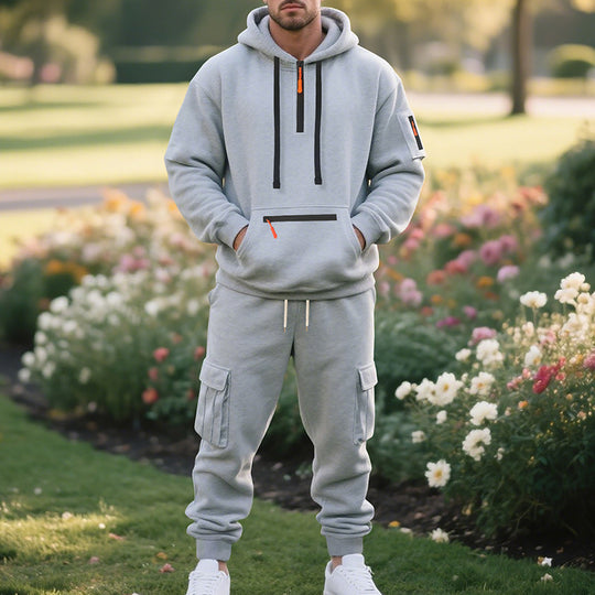 Herren Sportliches Hoodie-Set mit praktischen Taschen und modernem Design Heidi-Mode