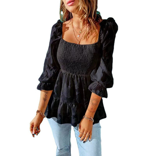 Heidi-Mode | Dehnbare Fließende Geschichtete Atmungsaktive Damen-Frühlingsbluse