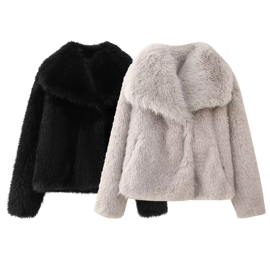 Heidi-Mode | Elegante Pelzjacke für Frauen Warm, Weich und Luxuriös, Stilvoll und Gemütlich, Polyester
