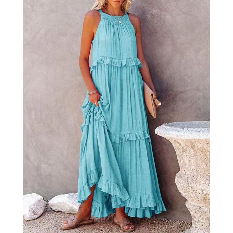 Damen Maxikleid mit voluminösem Rock Heidi-Mode