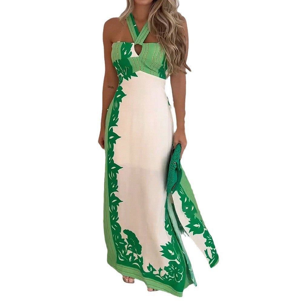 Heidi-Mode | Lässiges bedrucktes langes Strandkleid
