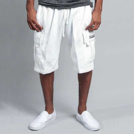 Herren Cargo-Shorts aus atmungsaktivem Sweatstoff mit verstellbarem Kordelzug und praktischen Taschen Heidi-Mode