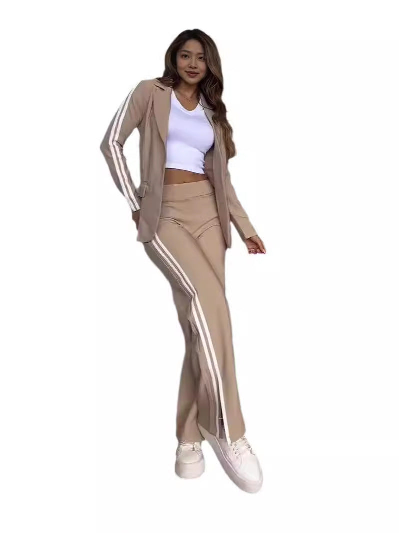 Femme Athleisure Blazer und Weite-Hosen Set Heidi-Mode