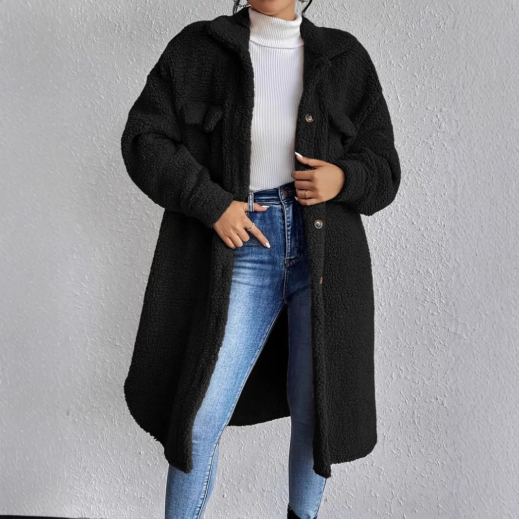 Damen Weiche und gemütliche Teddyjacke im Long-Format Heidi-Mode