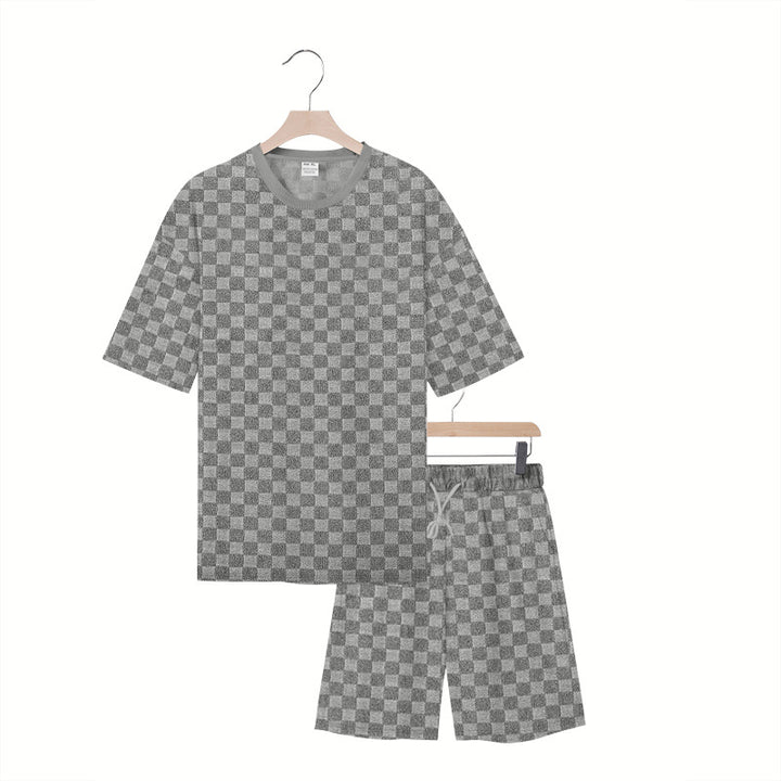 Damen Freizeit-Set mit strukturiertem T-Shirt und Shorts Heidi-Mode