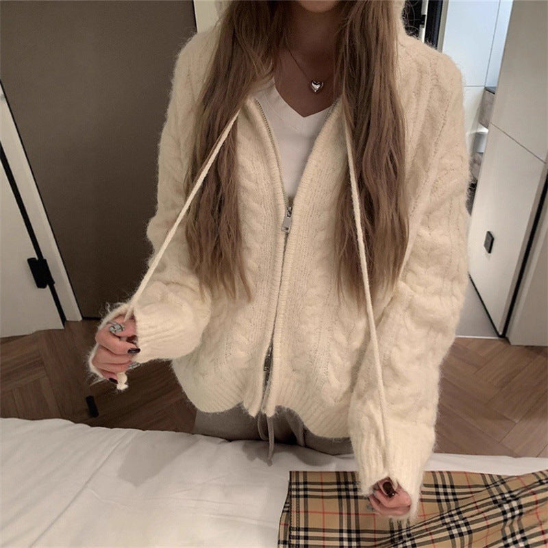 Damen kuscheliger Cardigan mit weit geschnittenen Ärmeln und feiner Struktur Heidi-Mode