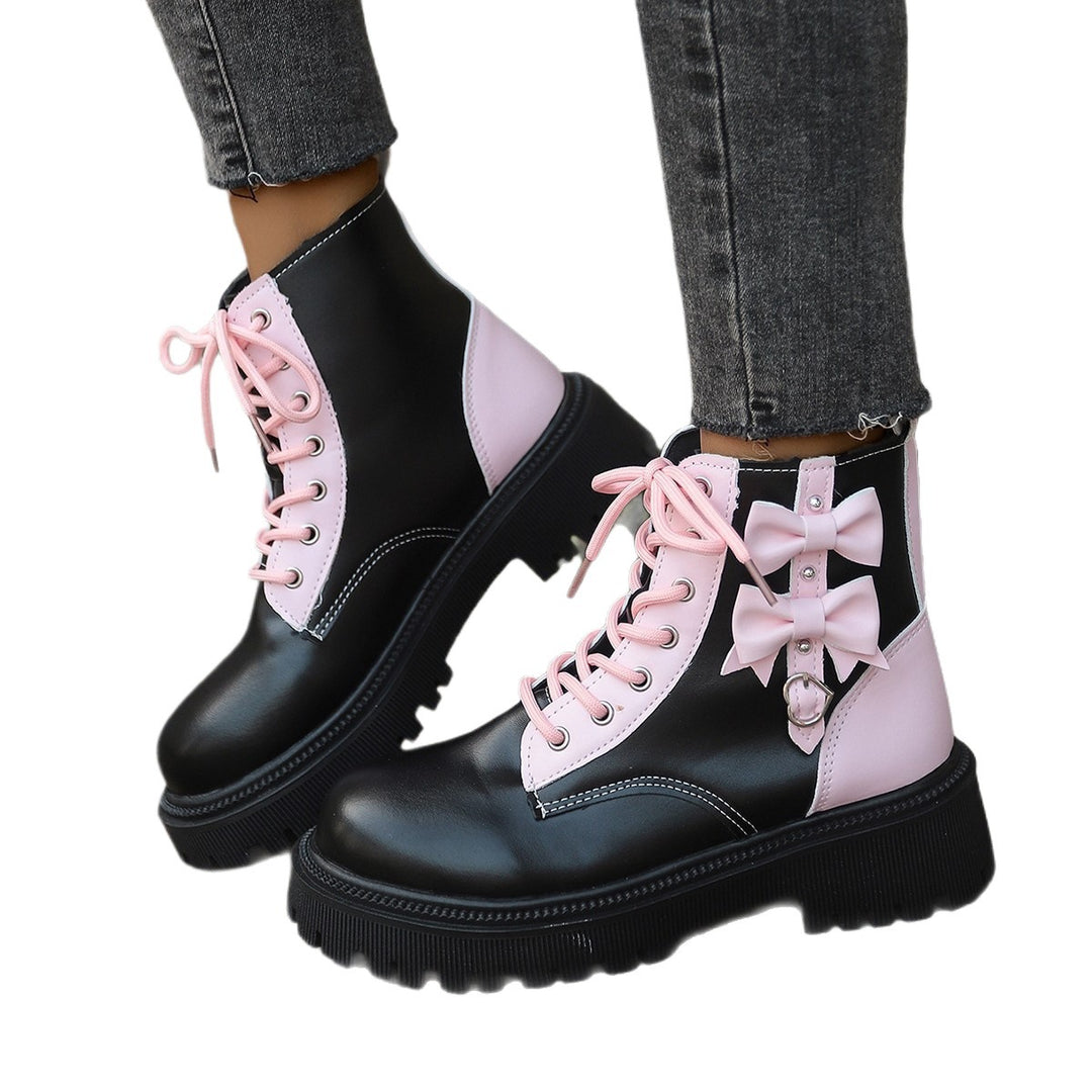 Damen Robust und stylisch gefütterte Stiefel mit hohem Schaft und farblichen Akzenten Heidi-Mode