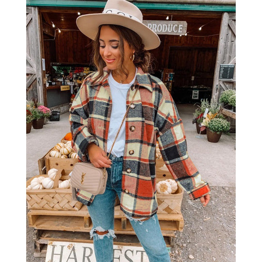 Damen Karierte Flanelljacke Heidi-Mode