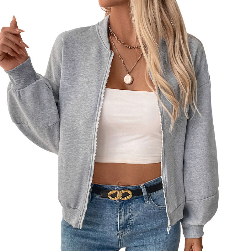 Damen lässige Sweatjacke mit voluminösen Ärmeln Heidi-Mode