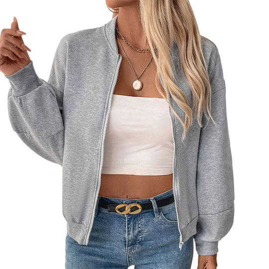 Damen lässige Sweatjacke mit voluminösen Ärmeln Heidi-Mode