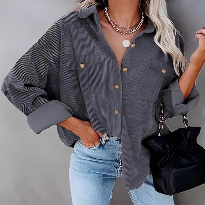 Damen Utility-Jacke mit detailreicher Knopf- und Taschenverarbeitung Heidi-Mode