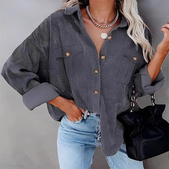 Damen Utility-Jacke mit detailreicher Knopf- und Taschenverarbeitung Heidi-Mode