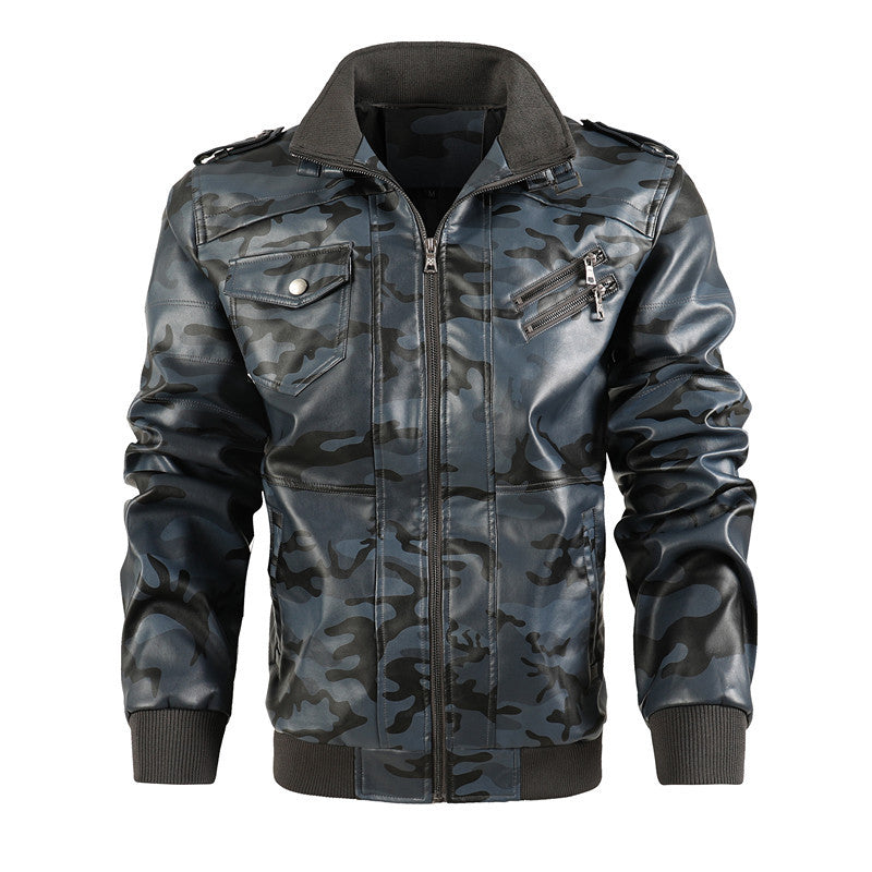Herren camouflage Freizeitjacke mit stylischen Reißverschlusstaschen Heidi-Mode