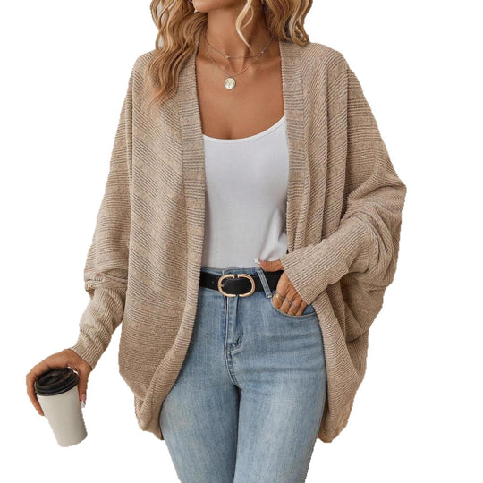 Damen Oversized Strickjacke mit großzügigem Schnitt und feiner Textur Heidi-Mode