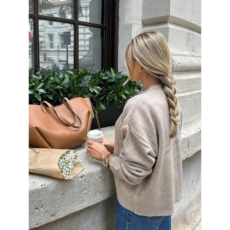Damen leichte Strickjacke mit Knopfdetails und modischem Schnitt Heidi-Mode