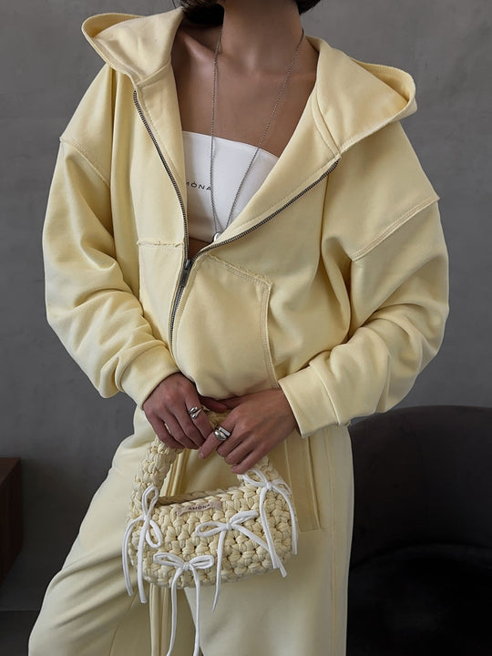 Damen lässiger Oversized Hoodie und bequeme Jogginghose mit modischen Details Heidi-Mode