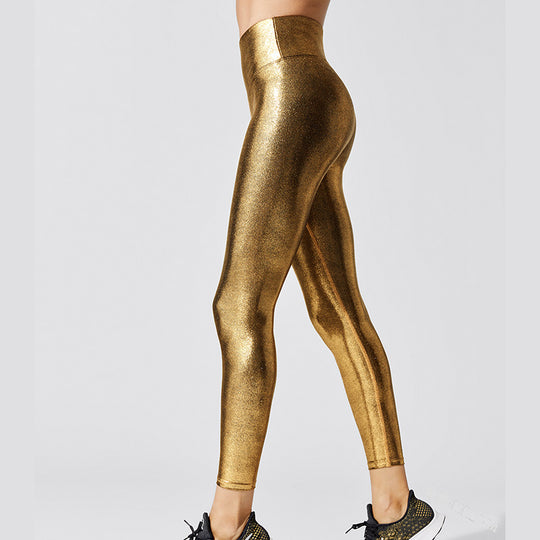 Damen Hochglänzende Leggings im eleganten Design Heidi-Mode