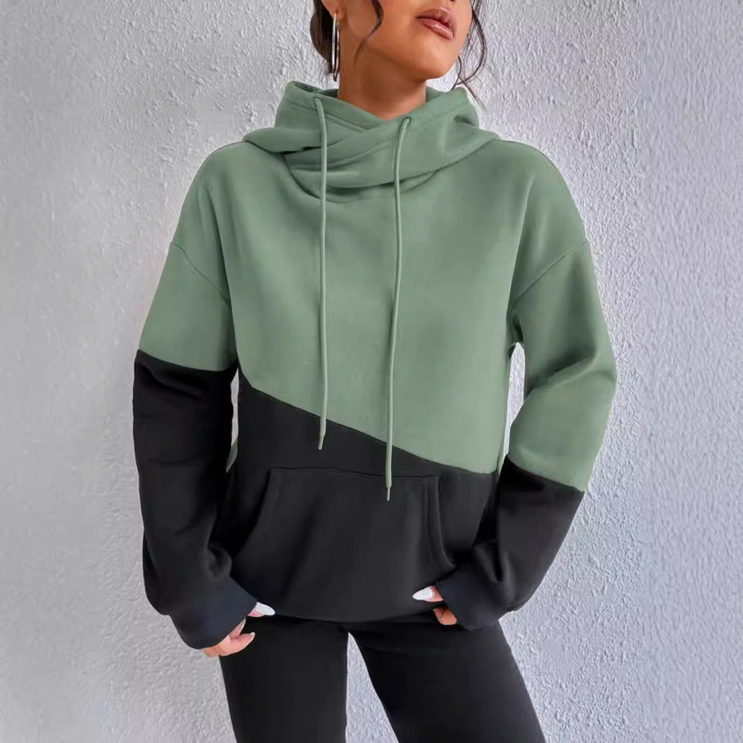 Damen Hoodie mit hochgeschlossenem Kragen Heidi-Mode