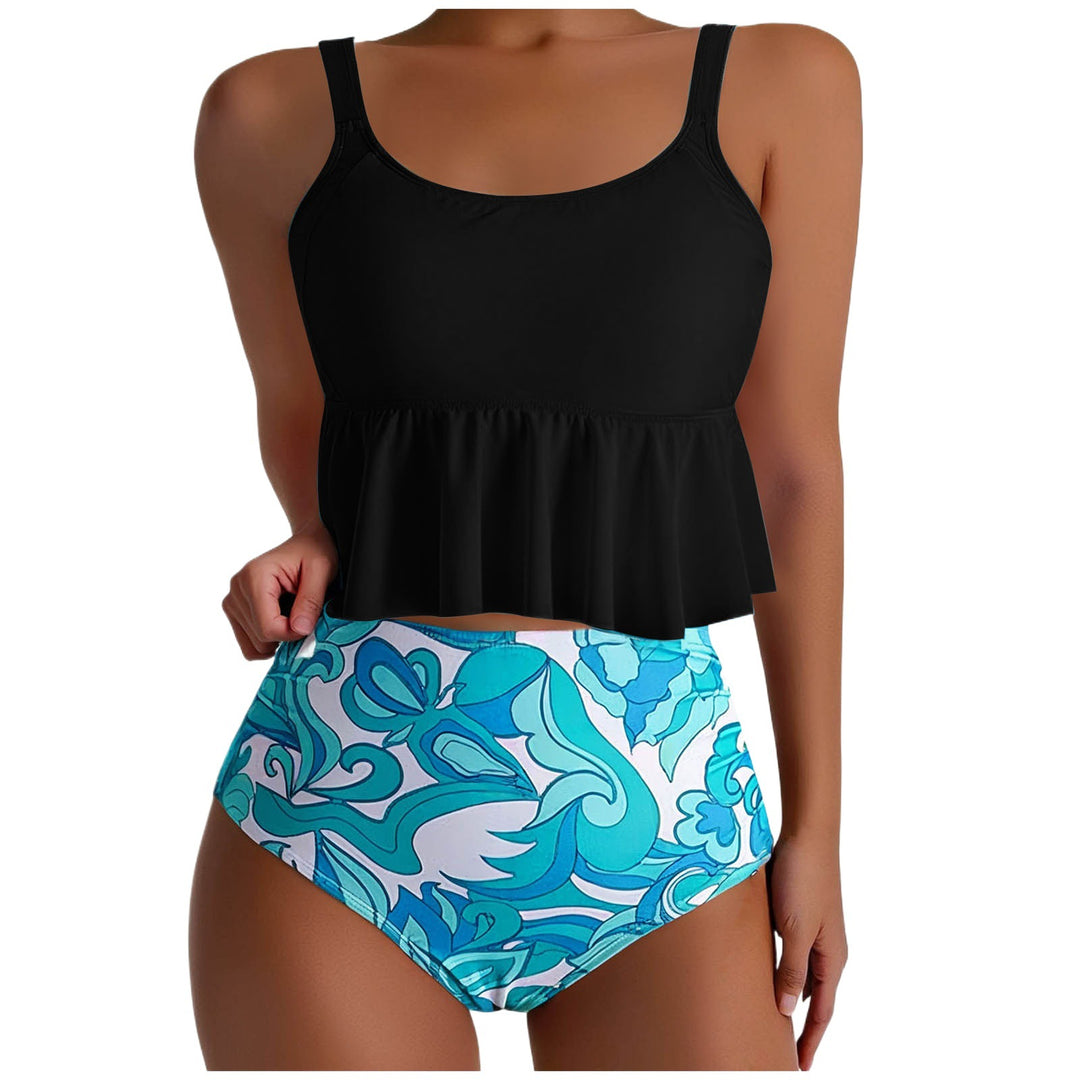 Damen Peplum-Stil Hohe Taille Badeanzug Set Heidi-Mode