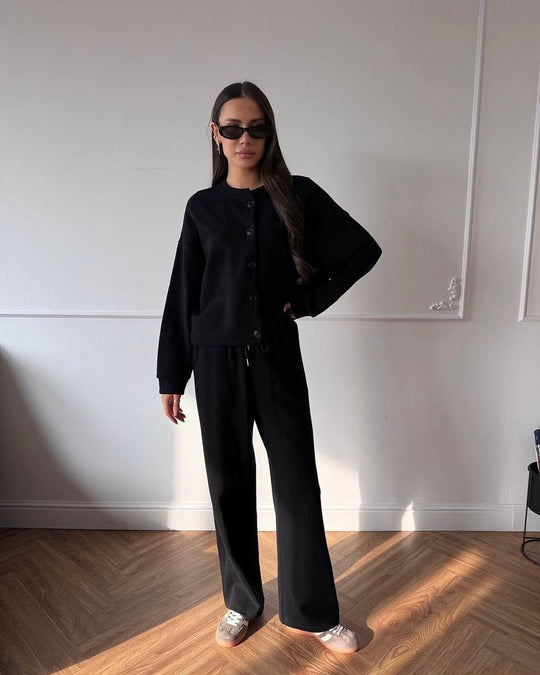 Damen lässiger Cardigan und Jogginghose Set Heidi-Mode