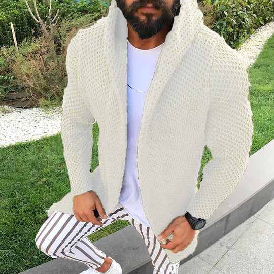 Herren lässiger Strickmantel mit strukturiertem Design und großzügigen Taschen Heidi-Mode