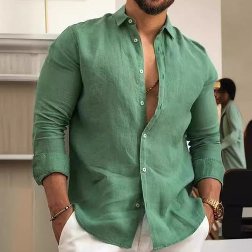 Herren Leichtes Leinenhemd Heidi-Mode