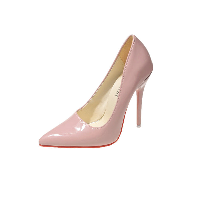 Damen Klassische High Heels mit spitz zulaufendem Design und hochglänzender Oberfläche Heidi-Mode