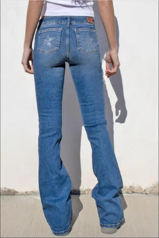 Damen Bootcut Jeans mit praktischen Taschen Heidi-Mode