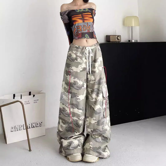 Damen Cargo-Hose im lässigen Oversized-Schnitt mit modischem Camouflage-Design Heidi-Mode