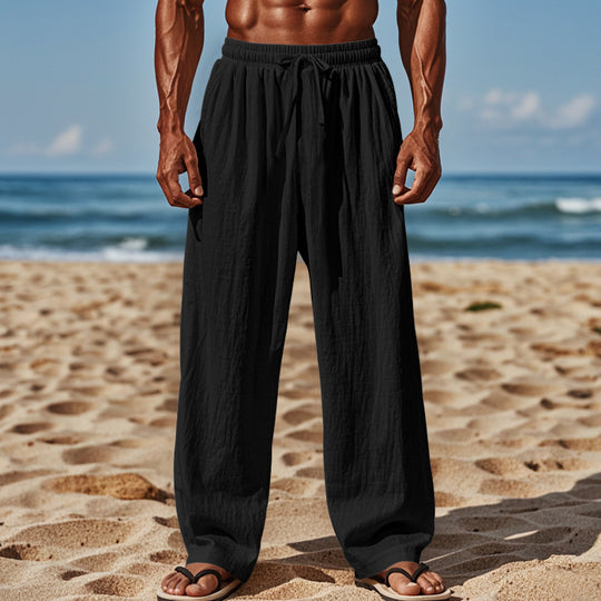 Herren Lässige Strandhose mit elastischem Bund und praktischen Seitentaschen Heidi-Mode