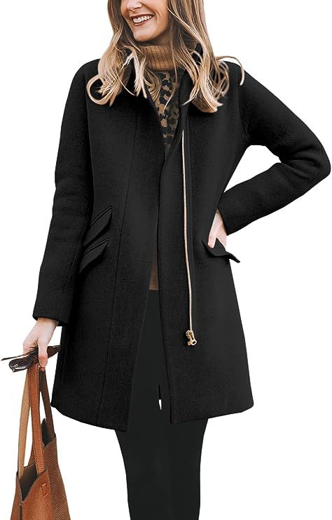 Damen modischer Wollmantel mit asymmetrischem Schnitt Heidi-Mode