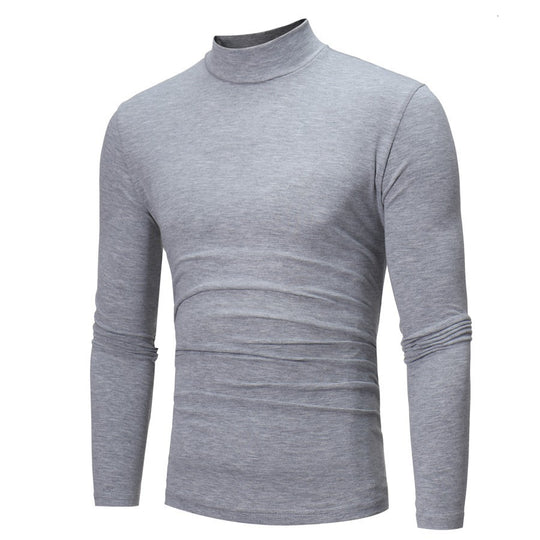 Herren Rollkragenpullover mit enger Passform und edel strukturiertem Material Heidi-Mode