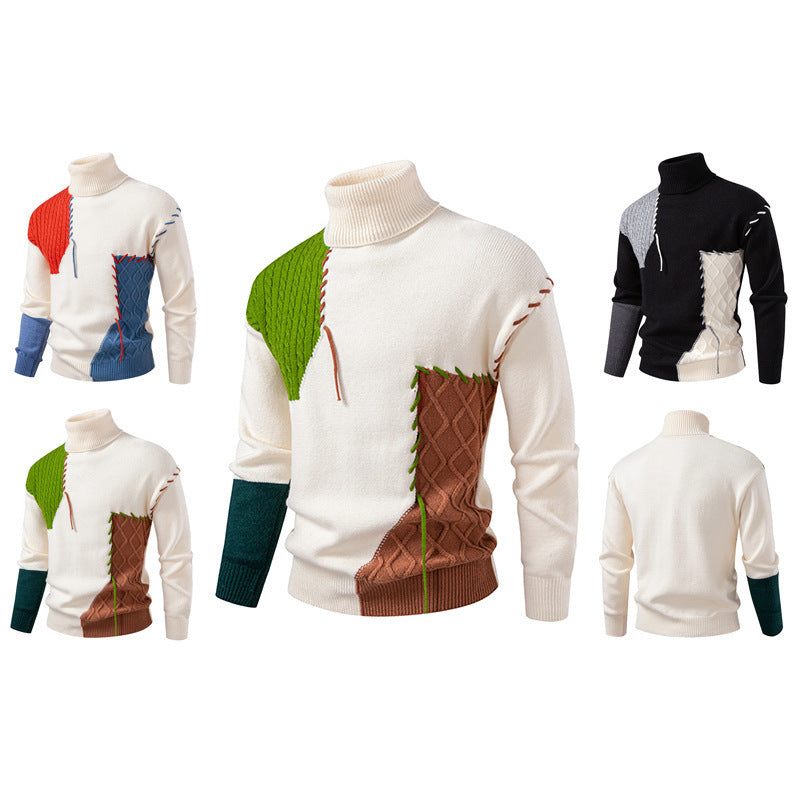 Herren Rollkragenpullover mit einzigartigem Strickdesign Heidi-Mode
