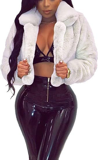 Damen Luxuriöse Kunstpelzjacke im eleganten Cropped-Design Heidi-Mode