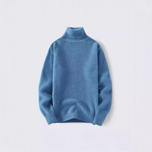 Herren warmer Rollkragenpullover aus weichem Strickstoff Heidi-Mode