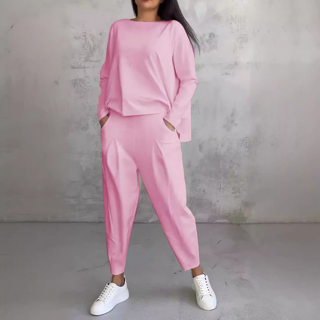 Damen Bequemer und lässiger Zweiteiler mit weitem Schnitt Heidi-Mode