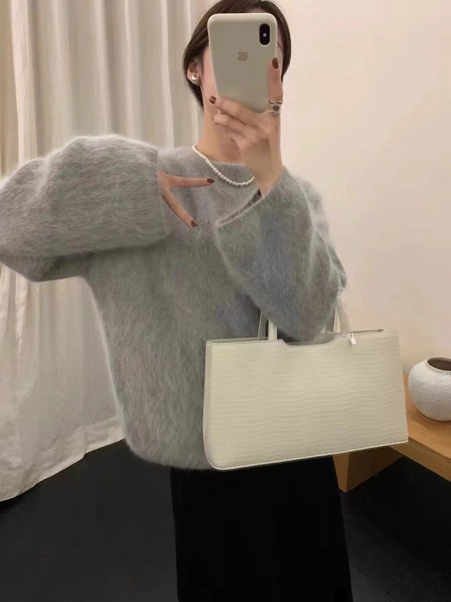 Damen kuscheliger Pullover mit Boxy-Schnitt Heidi-Mode