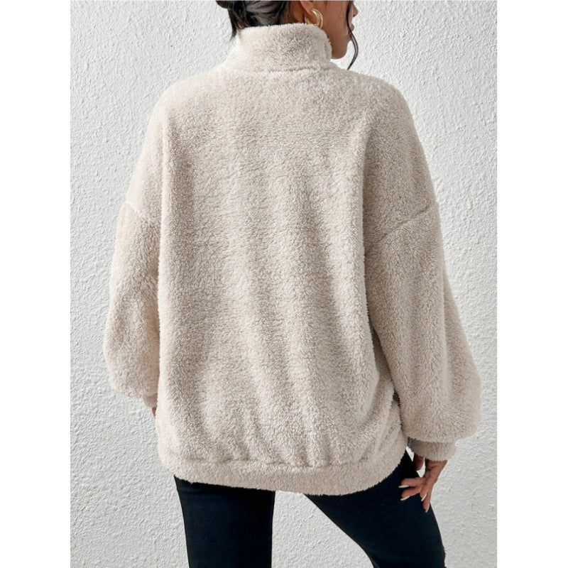 Damen Fleece-Pullover mit hohem Kragen Heidi-Mode